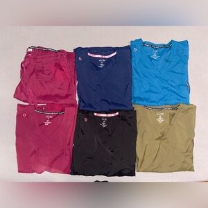 Koi Lite Philosophy 3-Pocket Mock Wrap Side Zipper Scrub Tops & Scrub Bottoms